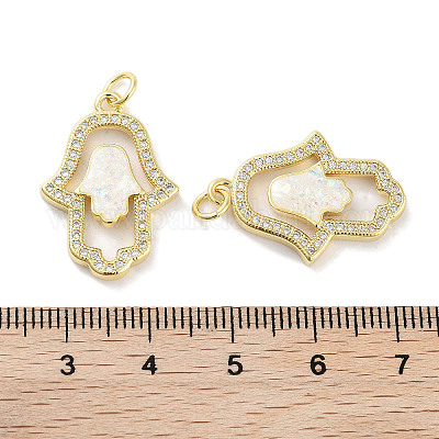 Латунные микропаве прозрачные подвески с фианитом KK-L213-039G-03-1