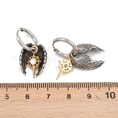 Серьги-кольца из хирургической нержавеющей стали 316 EJEW-C160-12AS-01-1