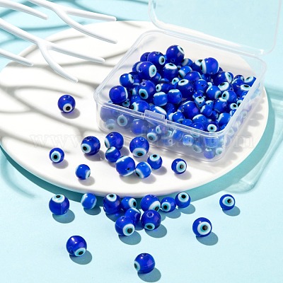 3 нить 3 стилей ручной работы сглаз лэмпворк круглые бусы LAMP-LS0001-12B-1