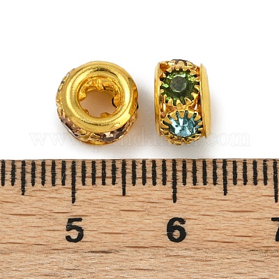 Латунные бусины со стразами &nbsp;KK-U071-02A-02G-1