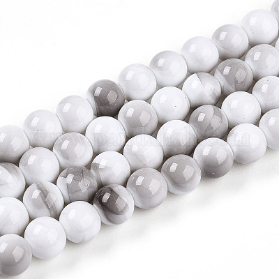 Выпечка окрашенные стеклянные бусины пряди DGLA-N013-10mm-01-1