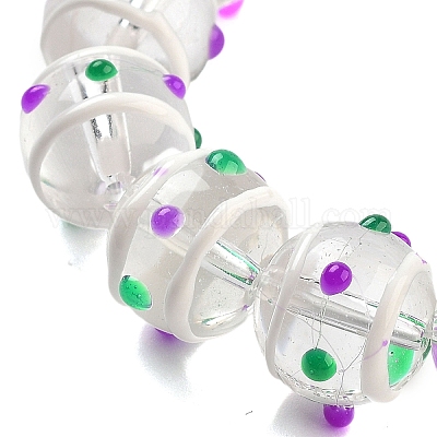 Стеклянные бусины с эмалевыми нитями GLAA-M047-01D-1