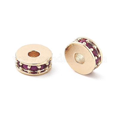 Латунные микро проложить кубического циркония бусы KK-R216-14KCG-01-1