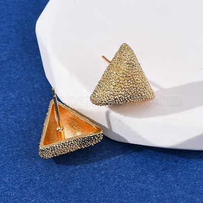 Серьги-гвоздики с текстурированной латунью EJEW-A143-02D-G-1