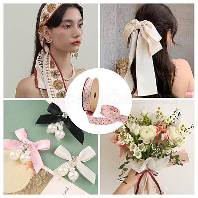 1 рулон полиэстеровых лент с цветочным принтом SRIB-CY0001-11-1