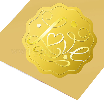 Wholesale BENECREAT 100pcs Letter Embossed Gold Foil Seals