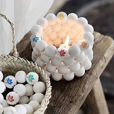 70 шт. 7-х цветные бусины из дерева теасэа WOOD-CD0001-24-1