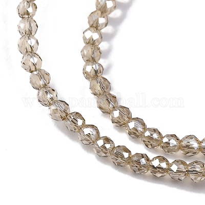 Стеклянные бусины с гальваническим покрытием  EGLA-H107-01A-PL03-1