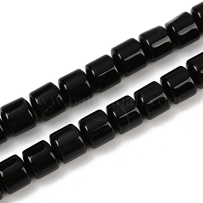 Бусины из натурального черного агата (окрашенные и нагретые) G-G275-D15-10x10mm-1
