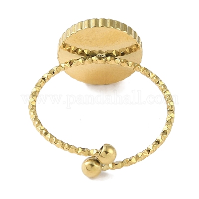 Ионное покрытие (ip) 304 нержавеющая сталь эмаль плоские круглые открытые манжеты кольца для женщин RJEW-L107-042G-02-1