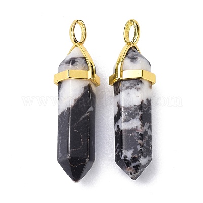 Натуральная зебра яшма остроконечные подвески G-G025-01G-26-1