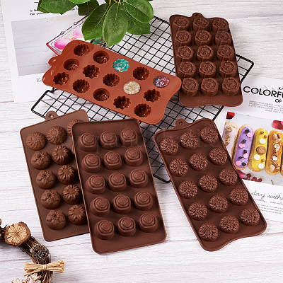 1pc 15-cavity Brown Chocolate Square Silicone Mold, Diy Candy