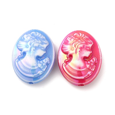 Непрозрачные переливающиеся акриловые бусины с УФ-покрытием MACR-K351-03-1