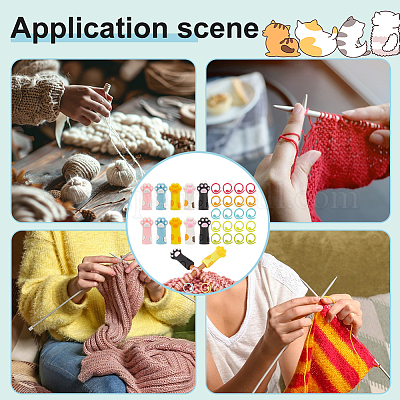 10 шт. 5 стиля силиконовые бусины кошачья лапка протекторы для спиц/стопоры для спиц DIY-NB0010-39-1
