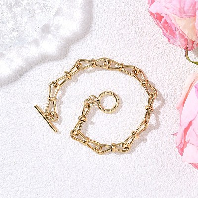 Браслеты-цепочки Infinity Link из нержавеющей стали 304 для женщин BJEW-JB12784-1