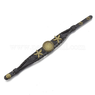 Имитационный браслет кожаный делать MAK-R024-01-1