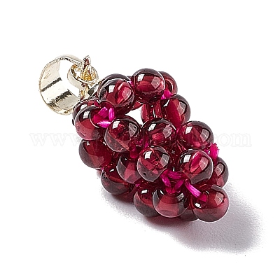 Подвески с гроздьями натурального граната G-G928-01LG-1