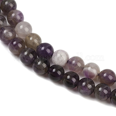 Natürlichen Amethyst Perlen Stränge&nbsp;G-F591-25-6mm-1