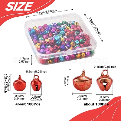 200 шт. 2 стиля алюминиевых колокольчиков FIND-FS0003-80-1