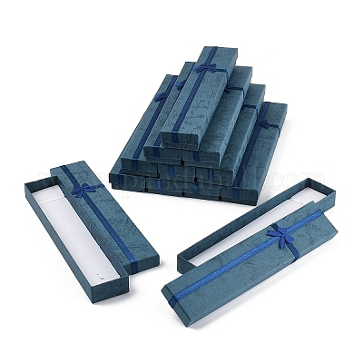 Картонные коробки для ожерелий с бантом CON-YWC0006-01H-1