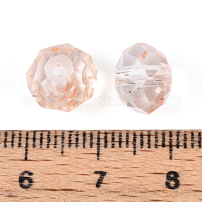 Выпечка расписные прозрачные стеклянные бусины GLAA-N011-10mm-09-1