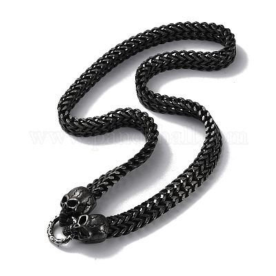 Ионное покрытие(ip) 304 нержавеющая сталь пшеничные цепочки ожерелья NJEW-P288-09AS-1