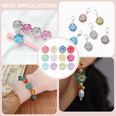 180шт 12 цвета прозрачные стеклянные бусины DGLA-ME0001-01-1