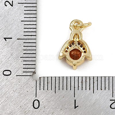 Подвески из микрофибры в форме насекомых из латуни с кубическим цирконием KK-Z123-10G-1