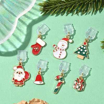 Рождественская тема сплав эмаль подвеска мобильный ремешок HJEW-JM03451-1