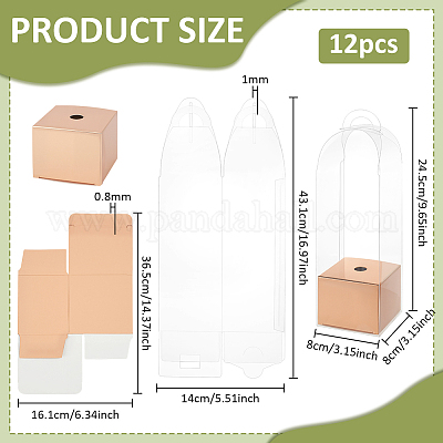 12 caja de plástico y papel para almacenar flores individuales&nbsp;CON-BC0007-98-1