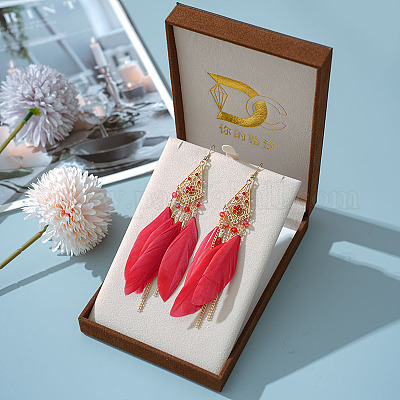 Серьги-люстры из сплава ромбов со стразами FS-WGCB5E2-05-1