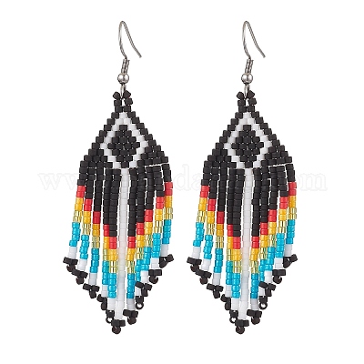 Серьга-гвоздик из нержавеющей стали 304 со стеклянным подвесом EJEW-MZ00174-1