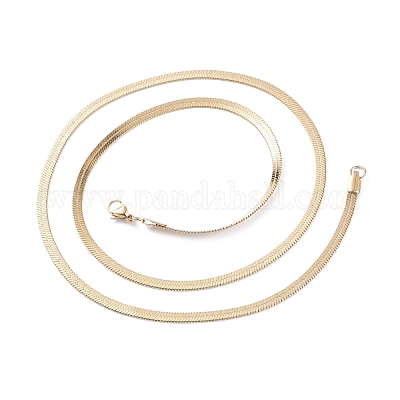 PVD вакуумное покрытие 304 нержавеющая сталь змеиные цепи ожерелья NJEW-O058-30G-1