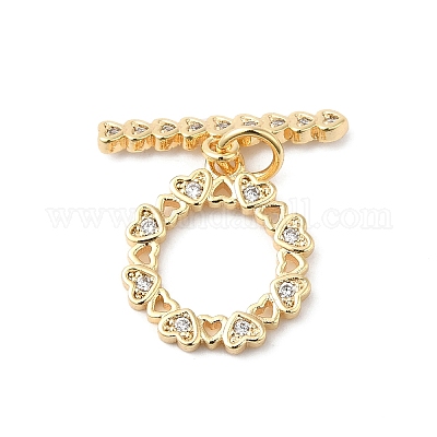 Латунные застежки-тоггл из прозрачного кубического циркония KK-P234-83G-1