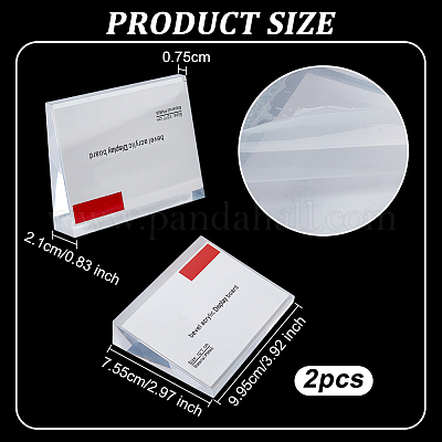 Настольный прямоугольный акриловый держатель для визиток AJEW-WH0650-89B-1