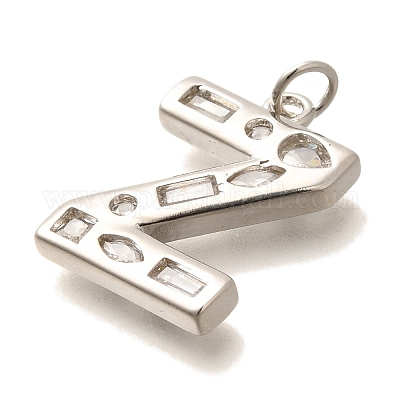 Латунные микропаве прозрачные подвески с фианитом KK-G521-01P-Z-1