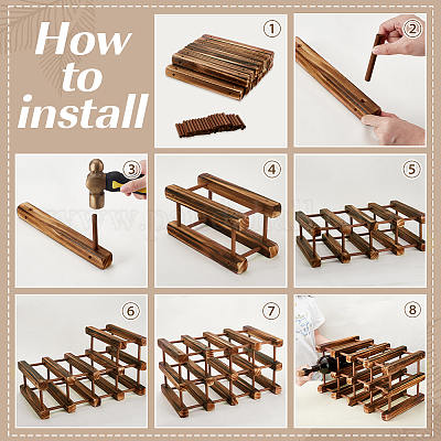 Деревянный стеллаж для хранения вина&nbsp;ODIS-WH0043-233A-1