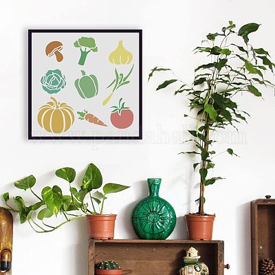 6 Stencil In Plastica A Tema Vegetale Per Bambini | Lavabili E Riutilizzabili Per Disegnare Verdure