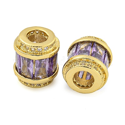 Реечное покрытие латунь микро паве кубический цирконий европейские бусины KK-F089-31G-04-1