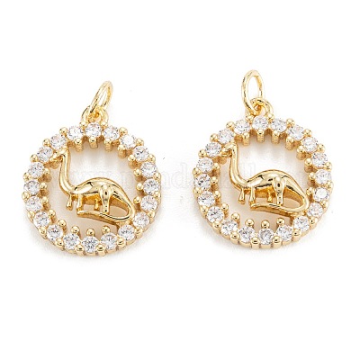 Латунные микропаве прозрачные подвески с фианитом ZIRC-M115-03G-1