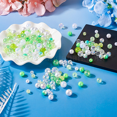 Прозрачная и непрозрачная акриловая бусина OACR-TAC0002-08D-1