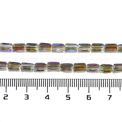 Стеклянные бусины с гальваническим покрытием  GLAA-Q101-02A-HP03-1