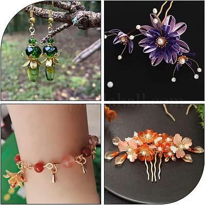 36 шт. 3 стильных латунных колпачка для бусин в виде 3D-цветка KK-FH0002-48-1