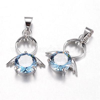 Латунь кубический цирконий кулон&nbsp;ZIRC-P016-28P-1