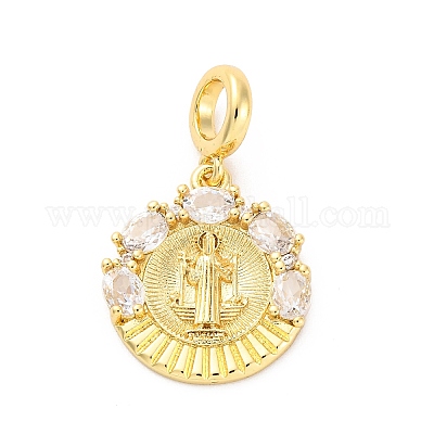 Латунные прозрачные кубические цирконии европейские подвески KK-D325-28G-03-1