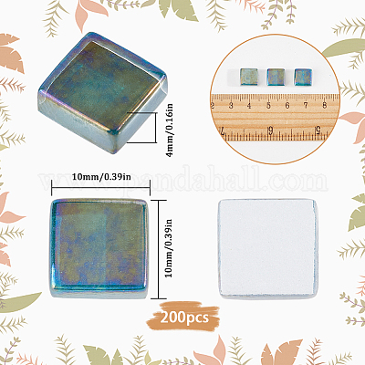 200 шт. мозаика из стекла цвета радуги&nbsp;GLAA-SP0001-15-1