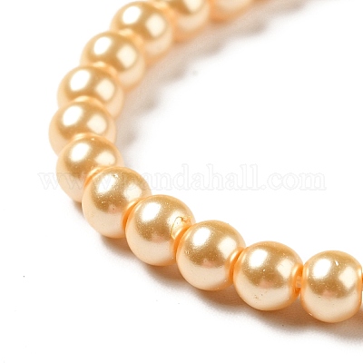 Круглые бусины из экологически чистого окрашенного стекла с жемчугом HY-A002-4mm-RB072-1