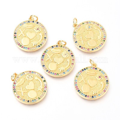 Латунные подвески из микро-паве ZIRC-O036-29G-1