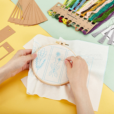 Стартовые наборы для вышивки цветочным узором своими руками DIY-WH0569-46-1