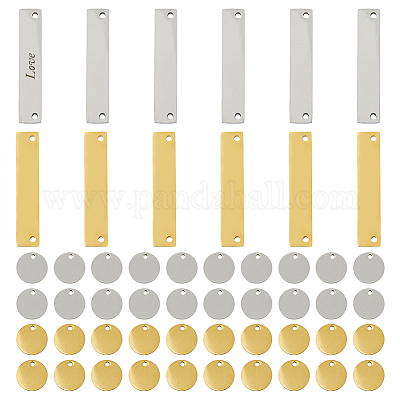 Наборы для самостоятельной штамповки плоских круглых и прямоугольных заготовок из нержавеющей стали с подвесками и звеньями STAS-DC0016-15-1
